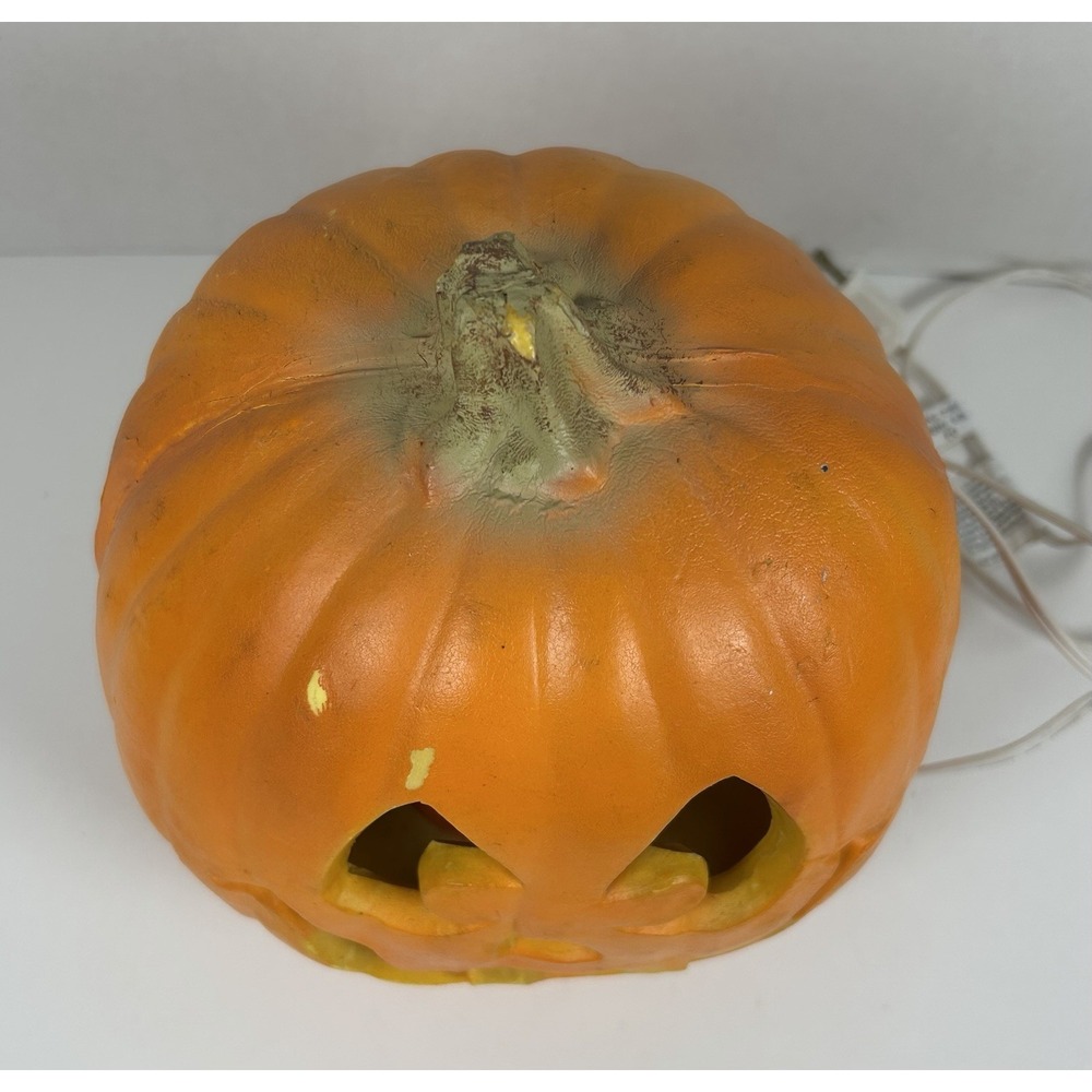 VTG Trendmasters Halloween Jack-O-Lantern Orange Foam Mold Light Up Pumpkin 1995 - Picture 5 of 7